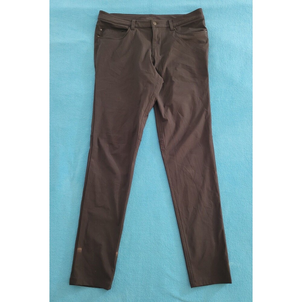Lululemon Mens ABC Pants Size 34 Black Slim Fit Stretch Golf Trousers LM5593S